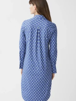 J.McLaughlin Cagney Dress in Sussex Interlock DarkBlue/Blue Hot