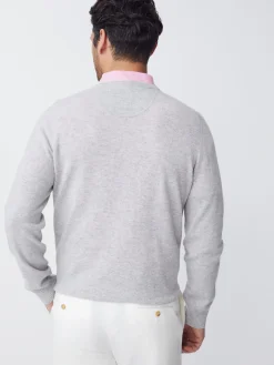 J.McLaughlin Caldwell Cashmere Sweater LightHeatherGray Fashion