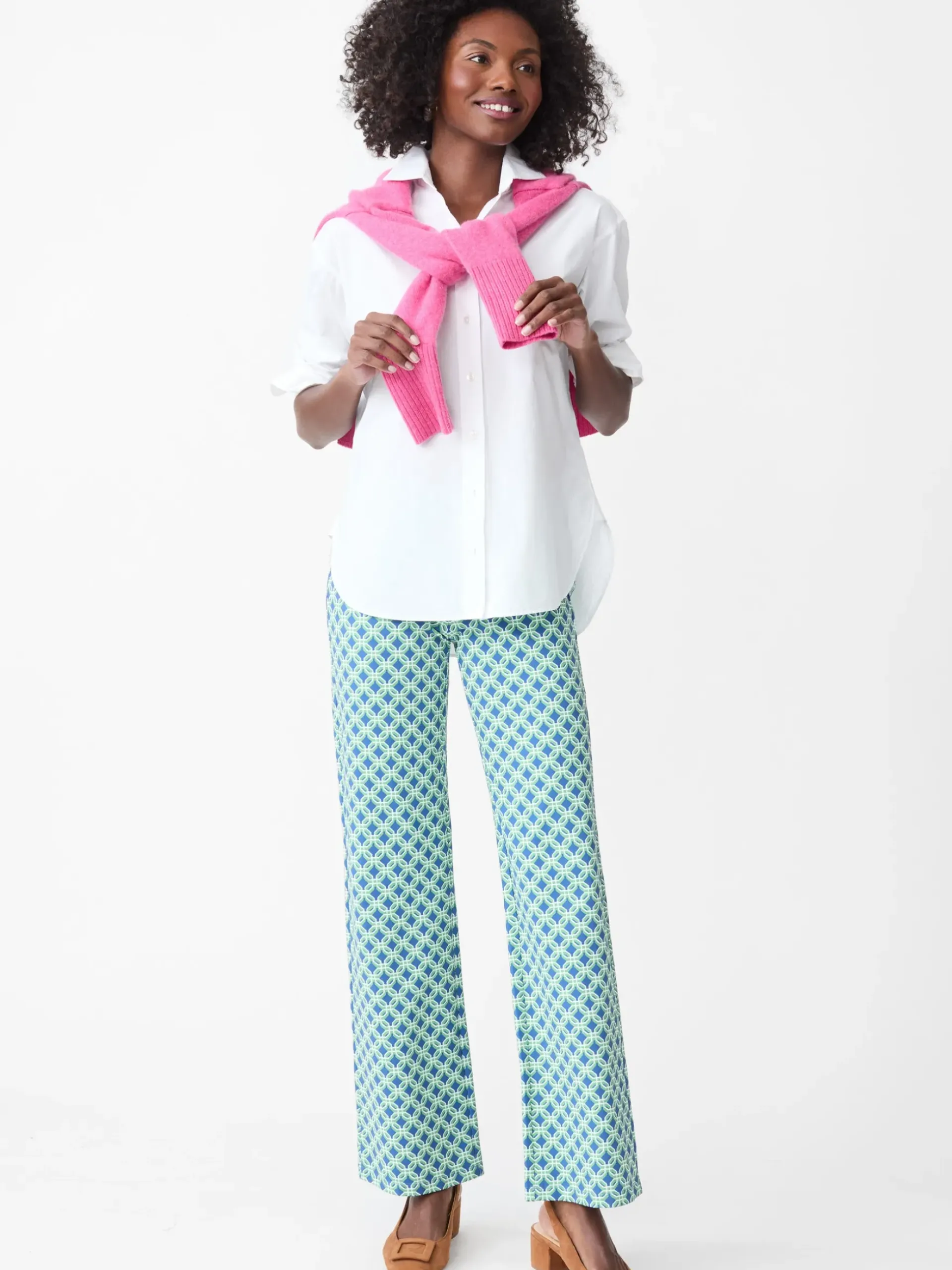 J.McLaughlin Carmel Pants in Splendor Link Blue/Green Fashion
