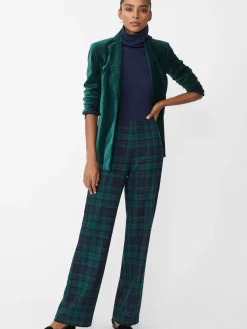 J.McLaughlin Carter Pants in Black Watch Black/Green Hot