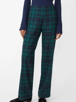 J.McLaughlin Carter Pants in Black Watch Black/Green Hot