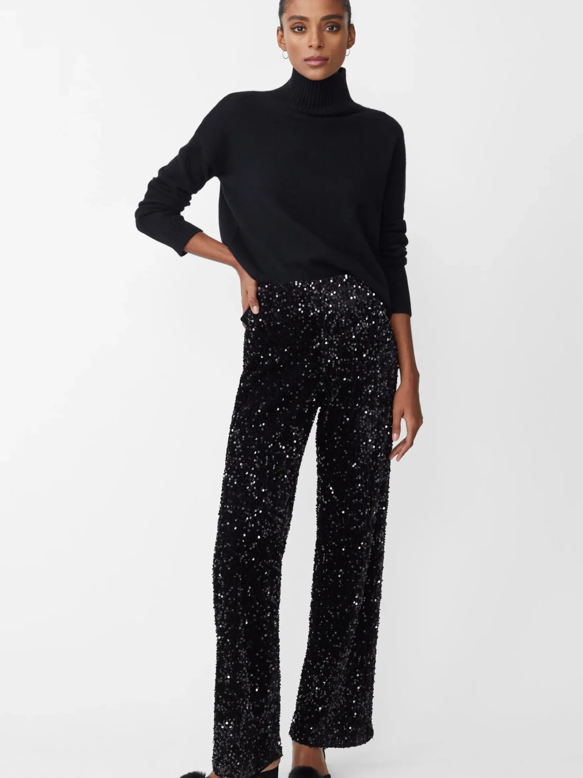 J.McLaughlin Carter Sequin Pants Black Fashion