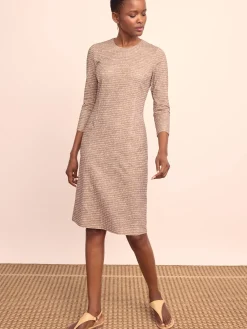 J.McLaughlin Catalyst Dress in Abstract Order Khaki/Cream Best