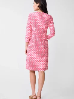 J.McLaughlin Catalyst Dress in City Windows Pink/OffWhite Fashion