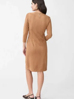 J.McLaughlin Catalyst Faux Suede Dress Tan New