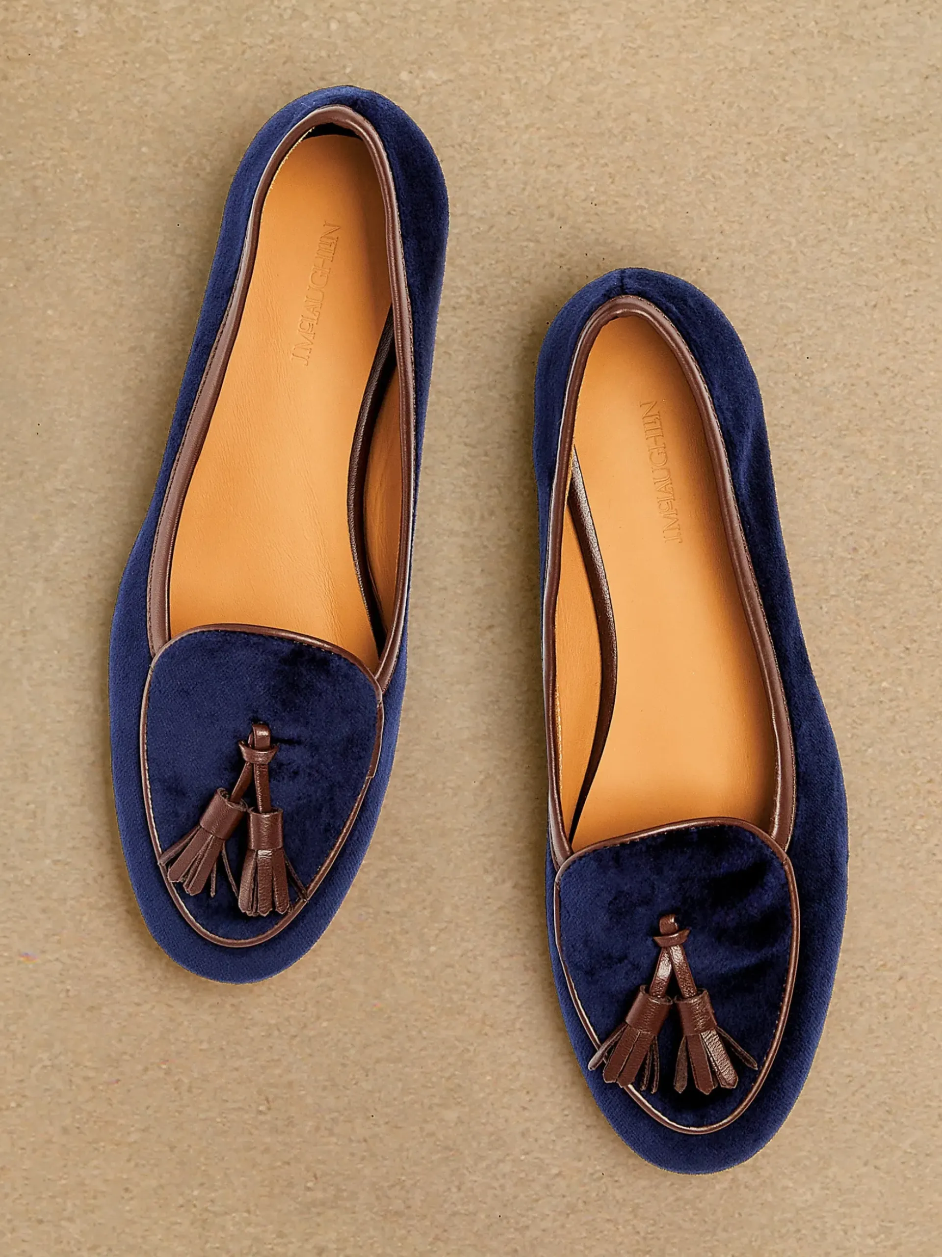 J.McLaughlin Cecily Velvet Loafers Navy Fashion