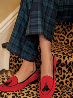 J.McLaughlin Cecily Velvet Loafers Red Outlet