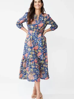 J.McLaughlin Cerina Dress in Baroque Bloom Navy/Multi Discount