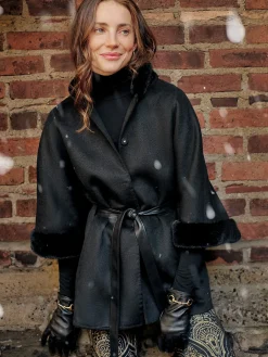 J.McLaughlin City Poncho Black Outlet