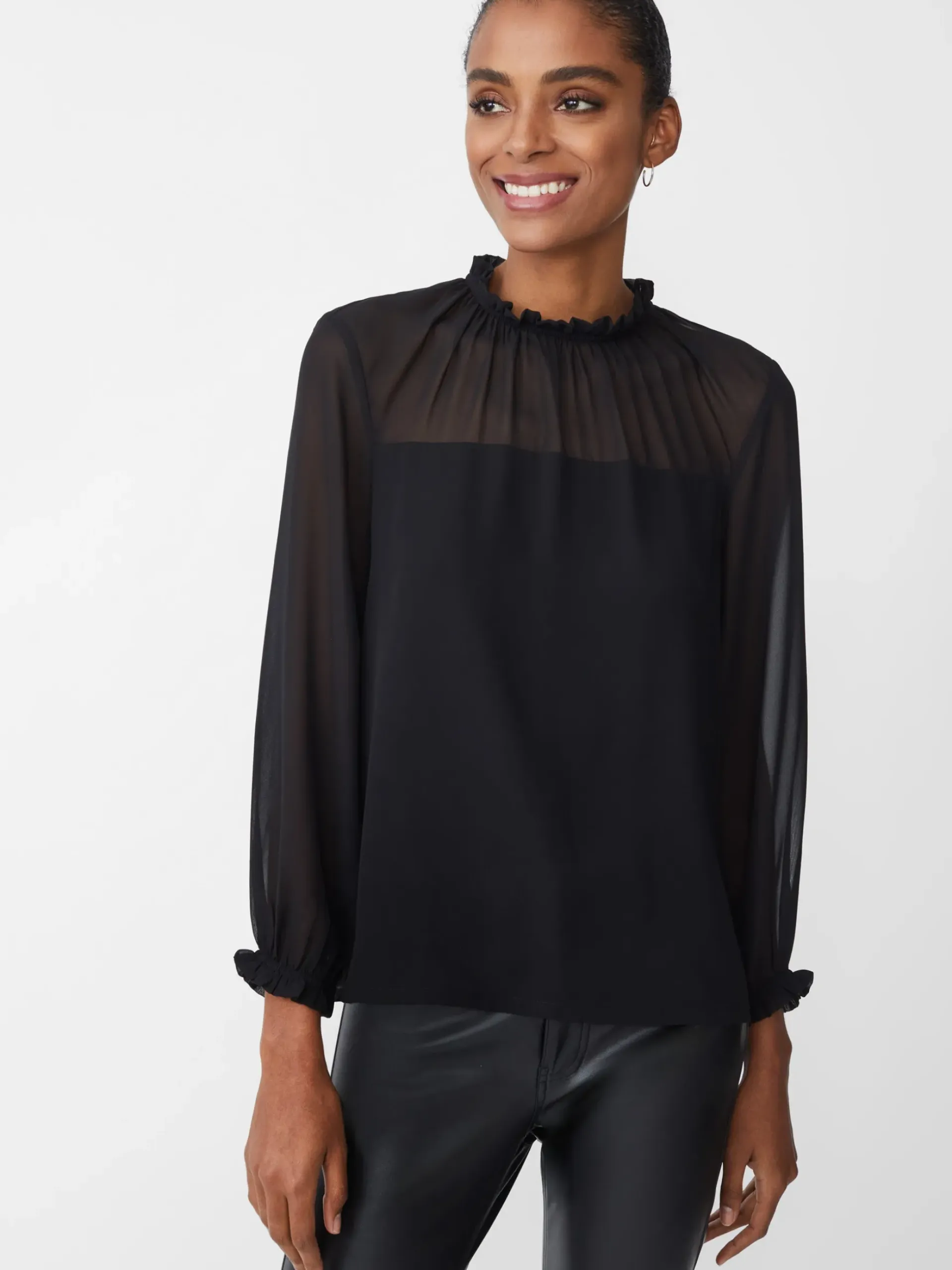 J.McLaughlin Clelia Blouse Black Discount