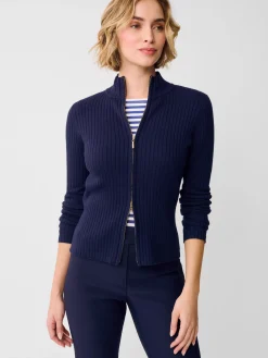 J.McLaughlin Clemence Zip Cardigan Navy Best