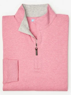 J.McLaughlin Clermont Cotton 1/4 Zip HeatherPink New