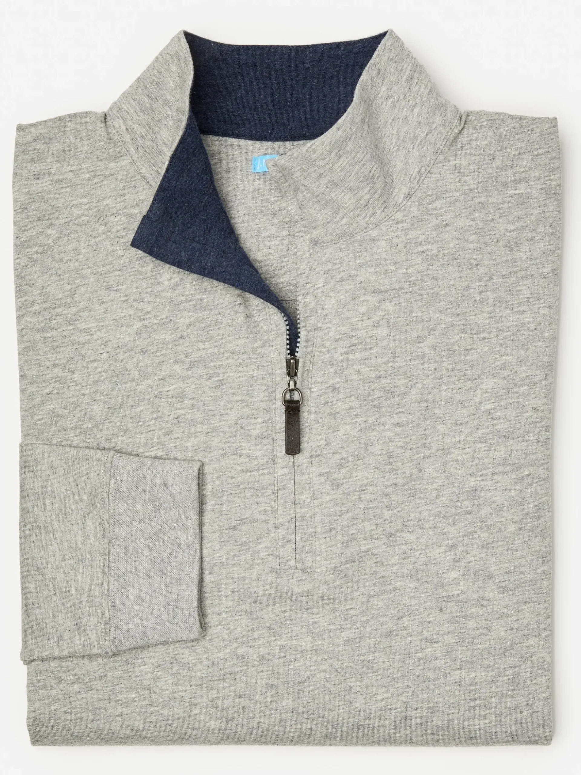 J.McLaughlin Clermont Cotton 1/4 Zip HeatherGrey Clearance