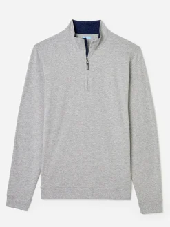 J.McLaughlin Clermont Cotton 1/4 Zip HeatherGrey Clearance
