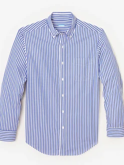 J.McLaughlin Collis Classic Fit Shirt in Bengal Stripe RoyalBlue/White Online