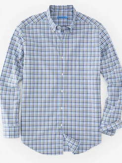 J.McLaughlin Collis Classic Fit Shirt in Check Navy/Brown/LightBlue Online