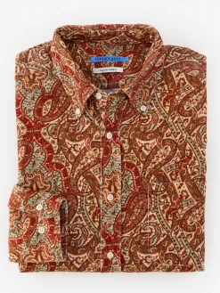 J.McLaughlin Collis Classic Fit Shirt in Paisley Brown/Burgundy/Tan Best