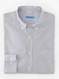 J.McLaughlin Collis Classic Fit Shirt in Stripe Navy/White Discount