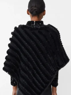 J.McLaughlin Cortina Faux Fur Poncho Black Best