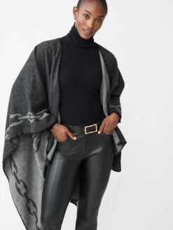 J.McLaughlin Cosima Reversible Wrap in Chain Jacquard Gray Clearance