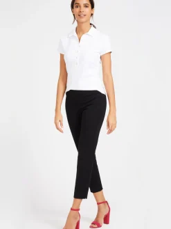 J.McLaughlin Court Cap Sleeve Polo White Discount