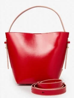J.McLaughlin Crawford Leather Bucket Bag Red/Pink Outlet