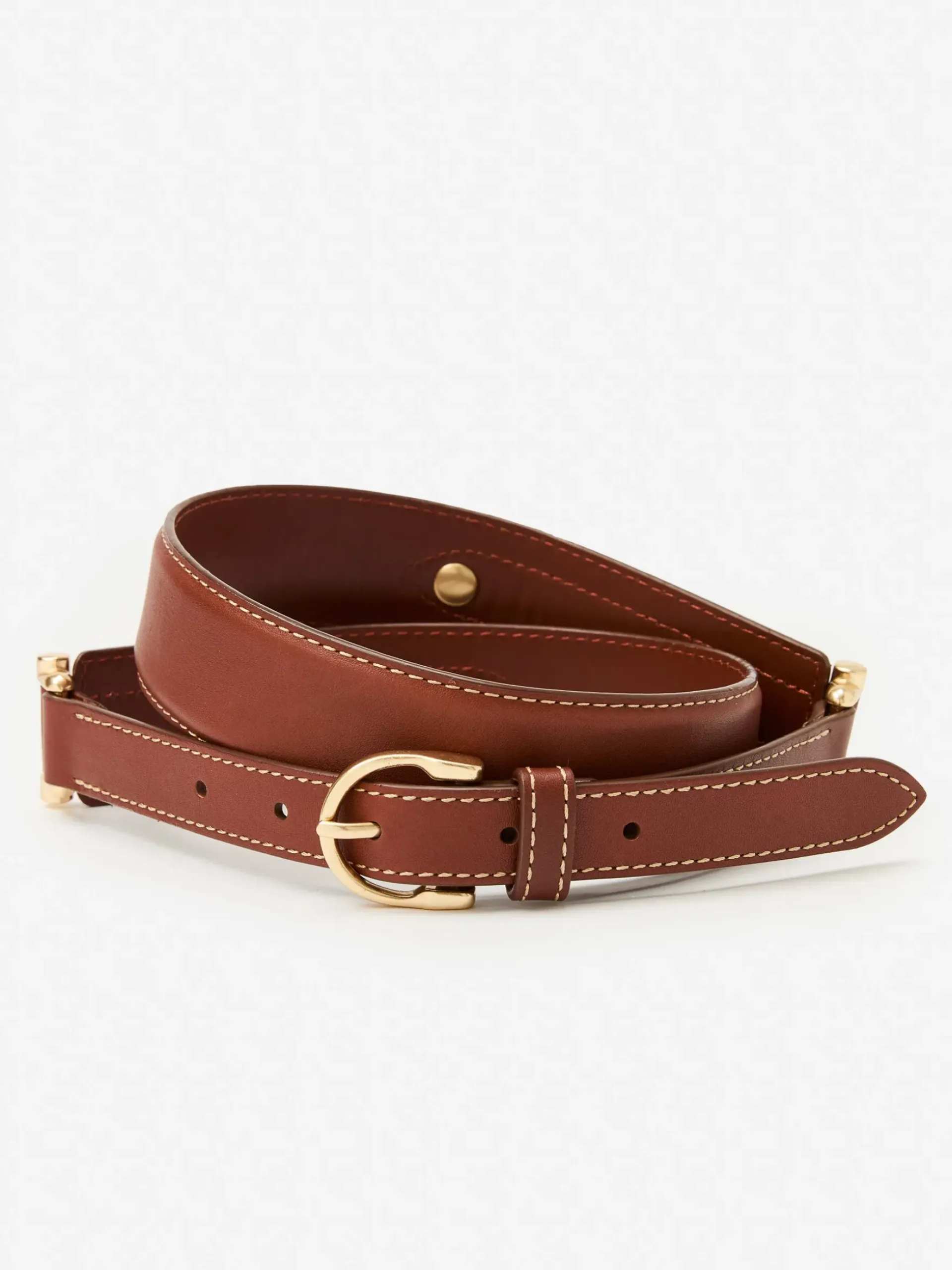J.McLaughlin Danica Leather Belt Cognac Sale