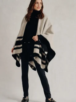 J.McLaughlin Deanna Reversible Wrap in Color Block Black/OffWhite Hot