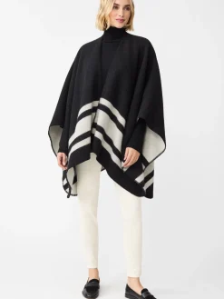 J.McLaughlin Deanna Reversible Wrap in Color Block Black/OffWhite Hot