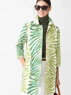 J.McLaughlin Deirdre Coat in Textured Grand Palm Green Best