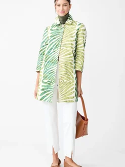 J.McLaughlin Deirdre Coat in Textured Grand Palm Green Best