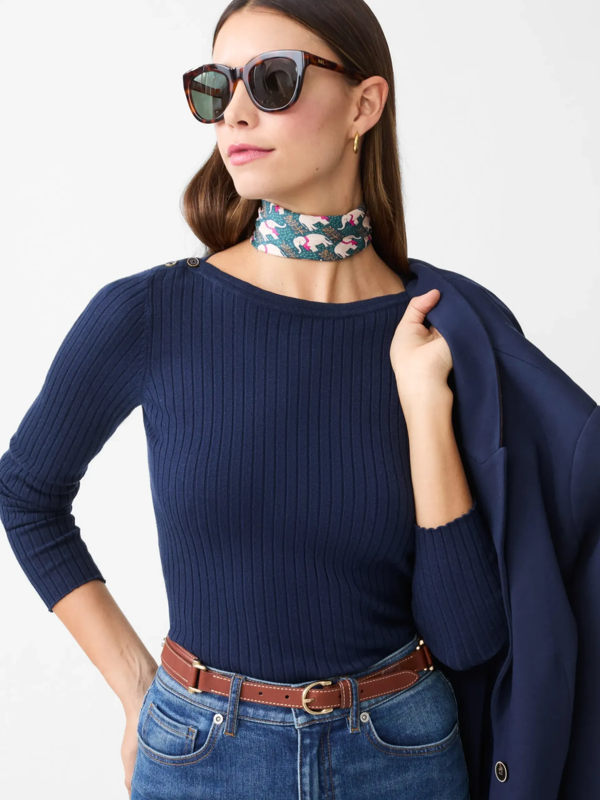 J.McLaughlin Della Sweater Navy Sale