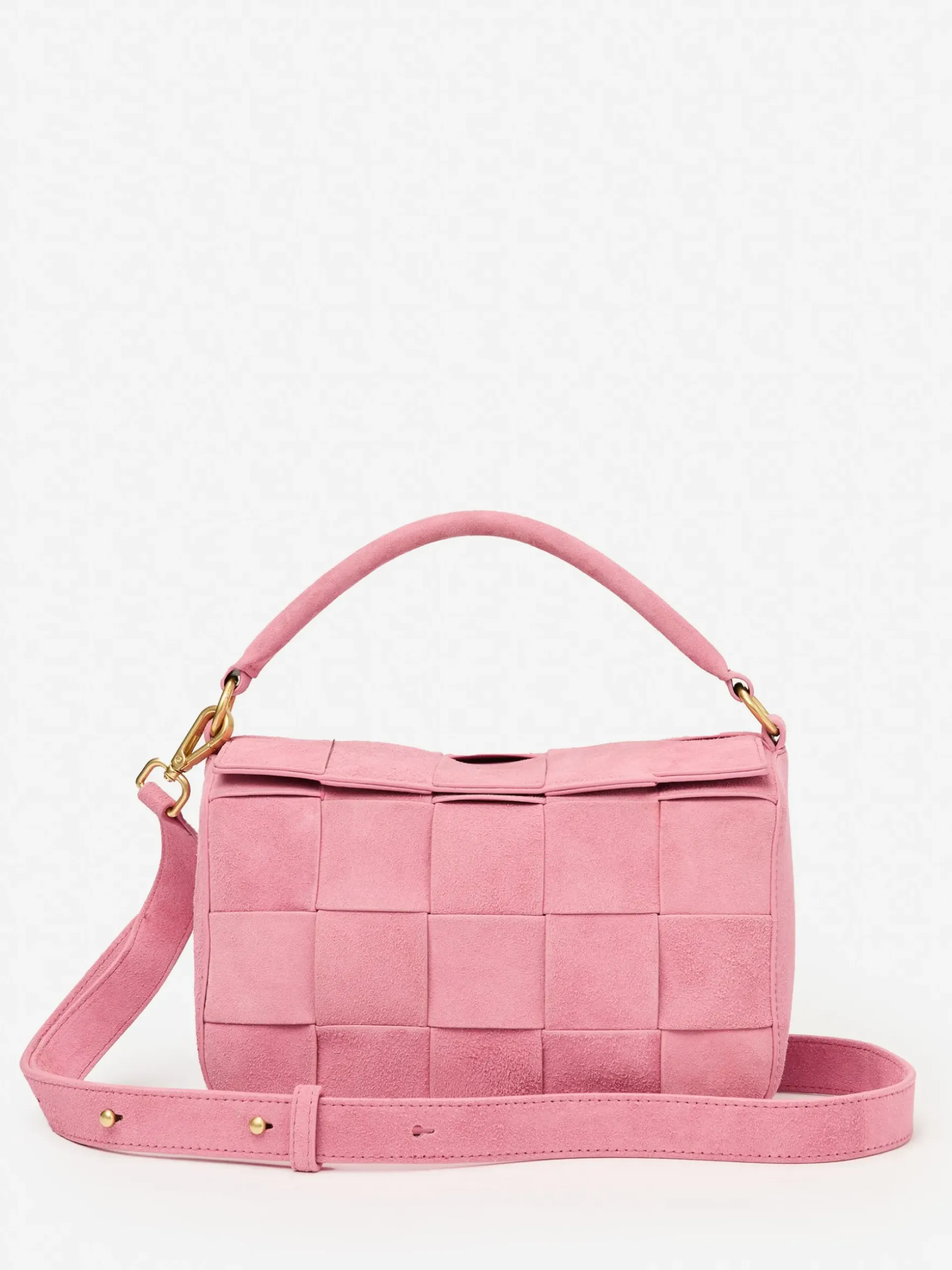 J.McLaughlin Deni Woven Suede Crossbody Pink Discount
