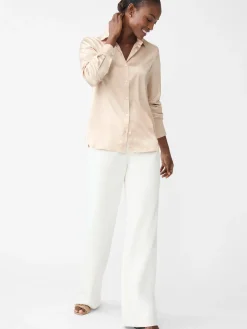 J.McLaughlin Denver Satin Shirt NewGold Hot