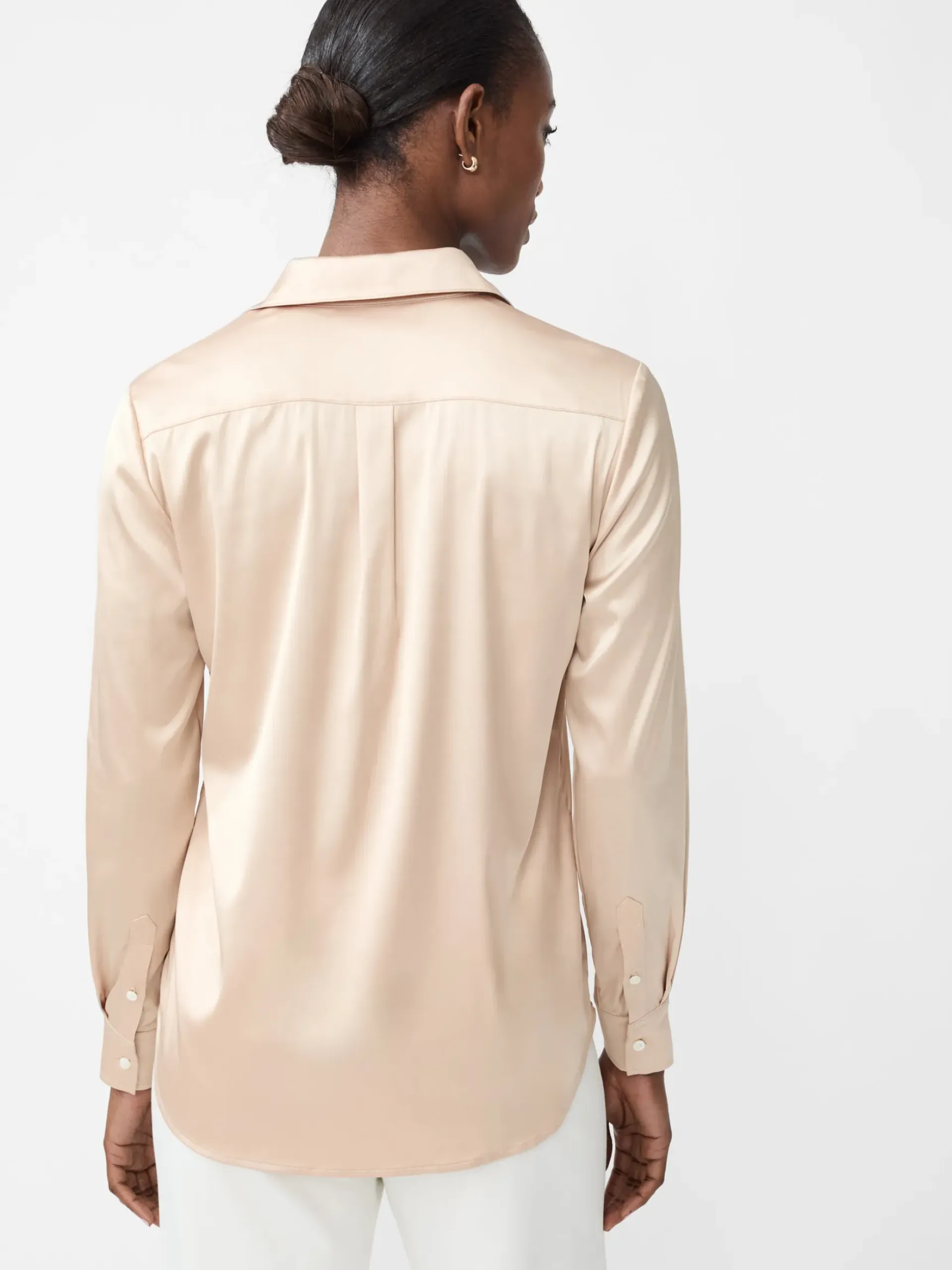 J.McLaughlin Denver Satin Shirt NewGold Hot