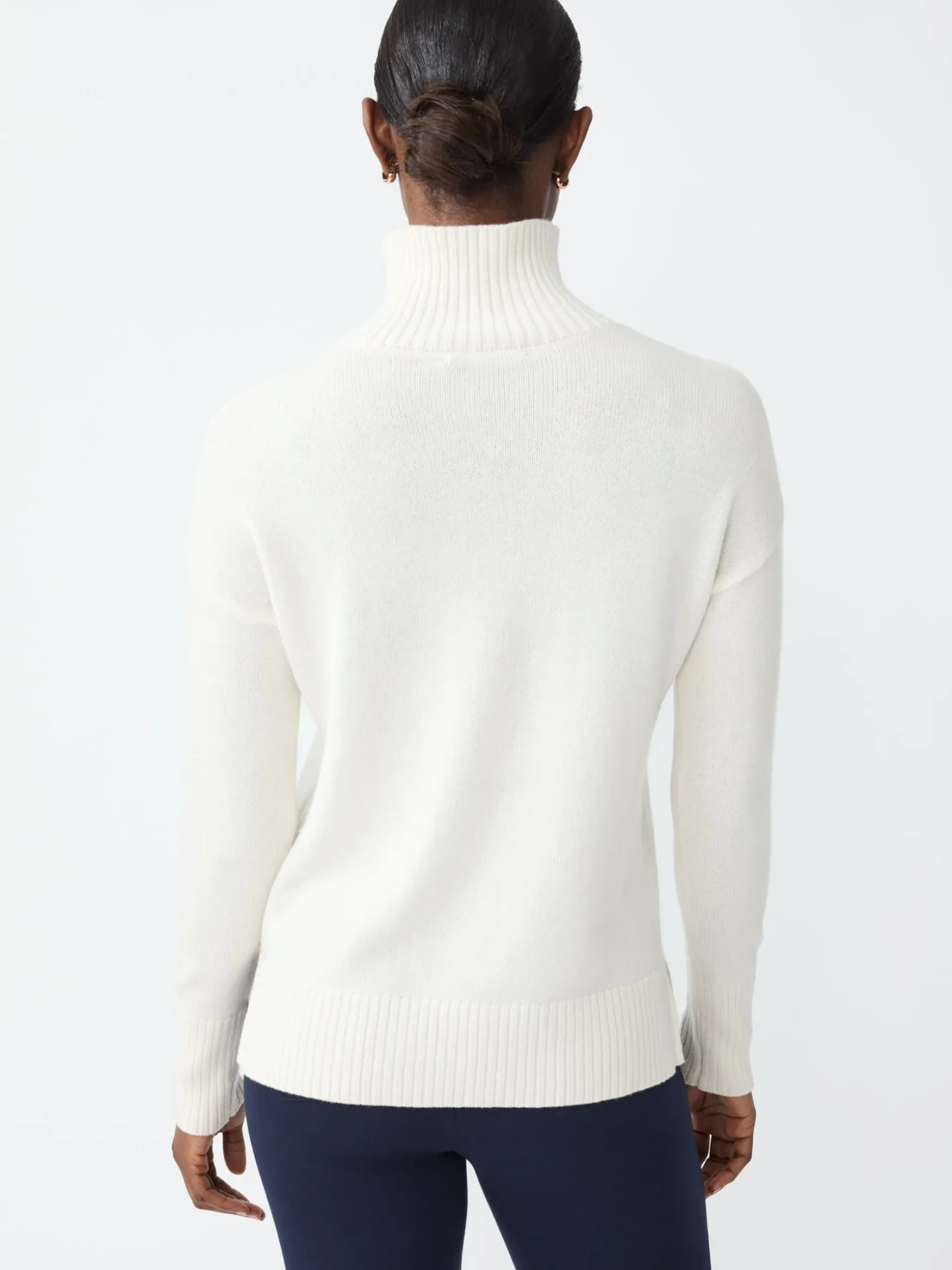 J.McLaughlin Dina Cashmere Turtleneck Ivory Best