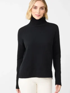 J.McLaughlin Dina Cashmere Turtleneck Black Fashion