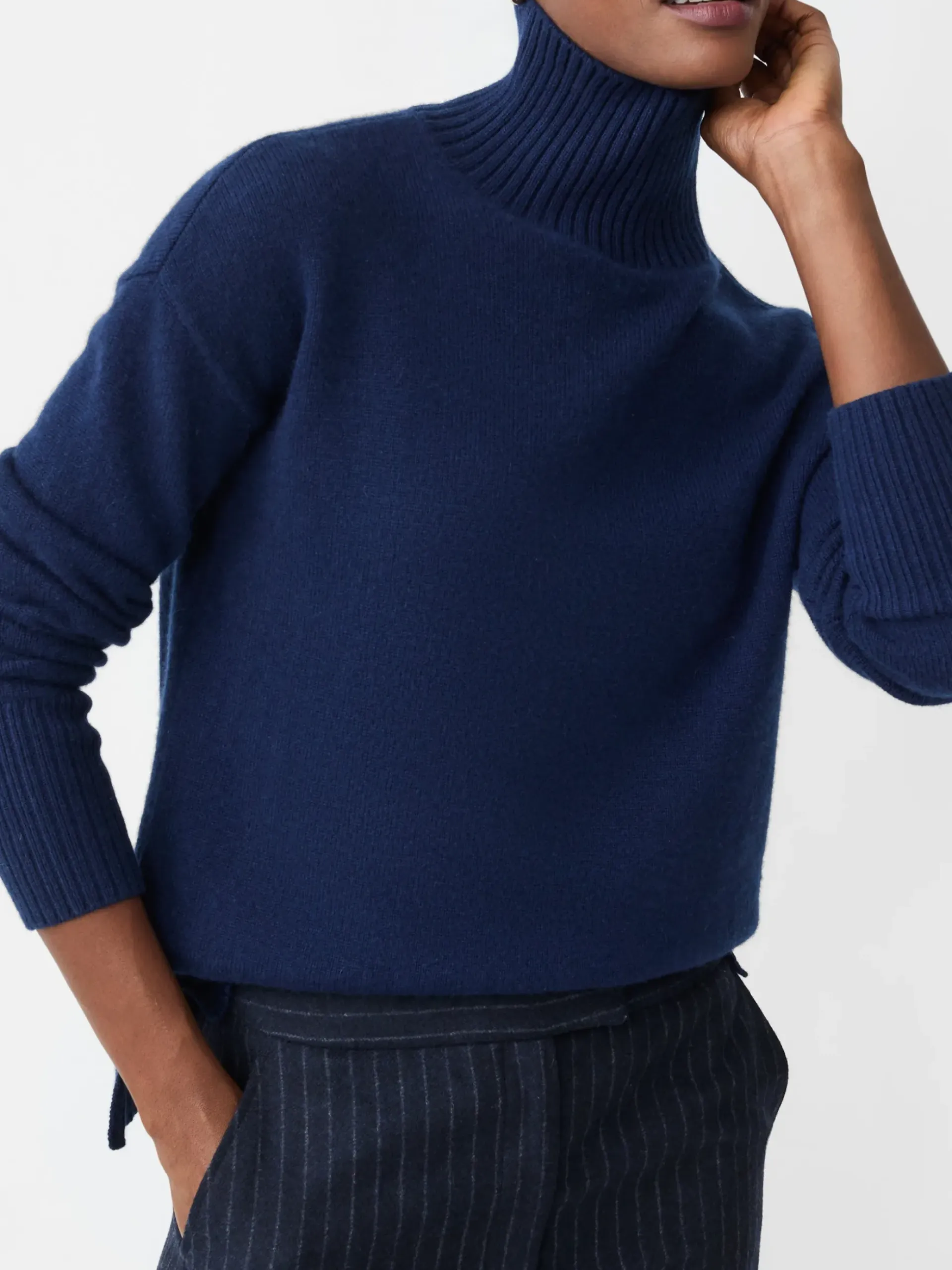 J.McLaughlin Dina Cashmere Turtleneck ClassicNavy Clearance