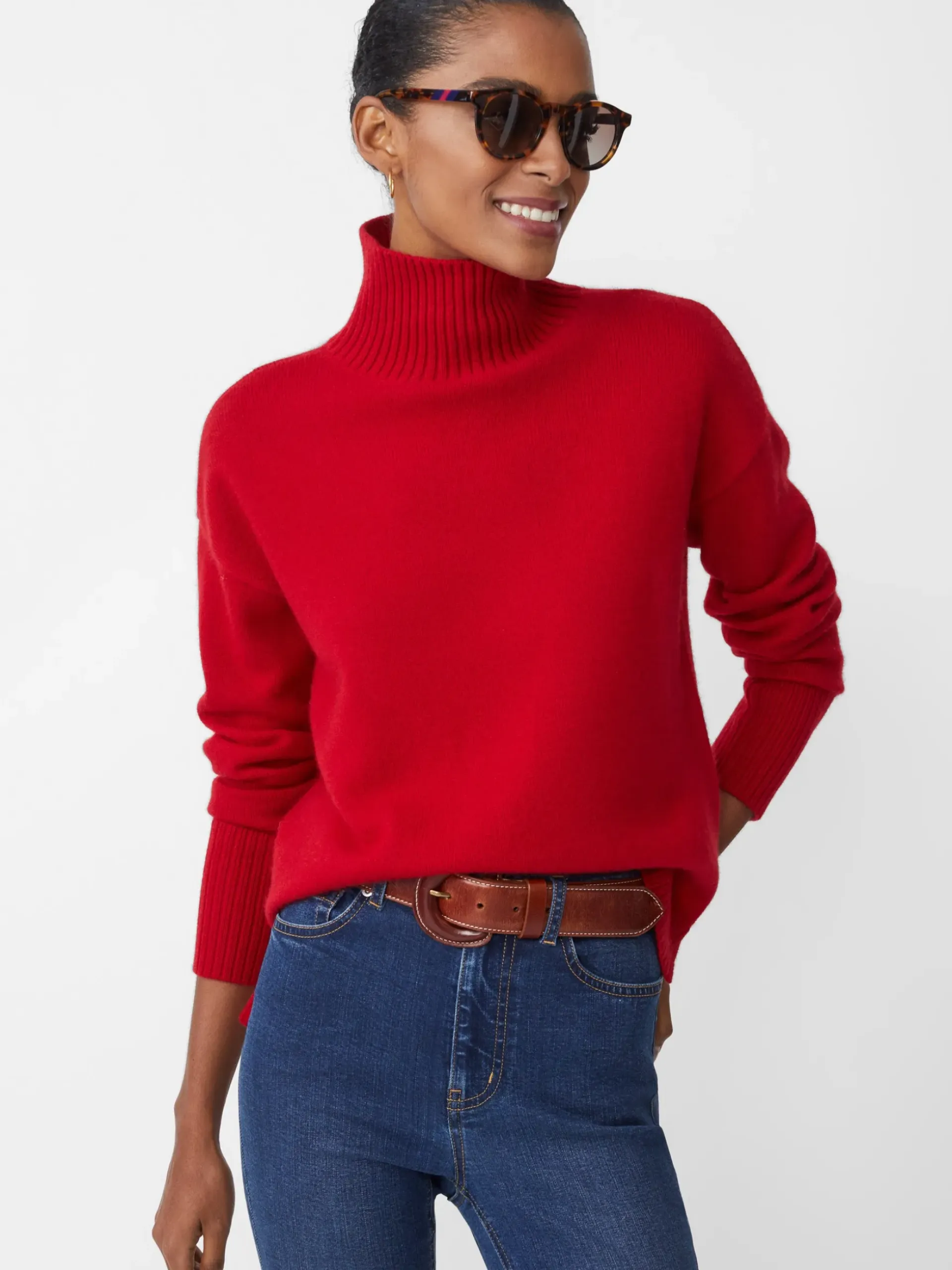 J.McLaughlin Dina Cashmere Turtleneck Rouge Outlet
