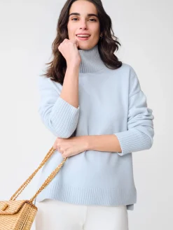 J.McLaughlin Dina Metallic Cashmere Sweater PowderBlue Best