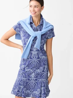 J.McLaughlin Dorte Dress in Tiger Damask Navy/Blue New