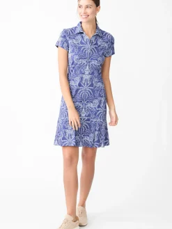 J.McLaughlin Dorte Dress in Tiger Damask Navy/Blue New