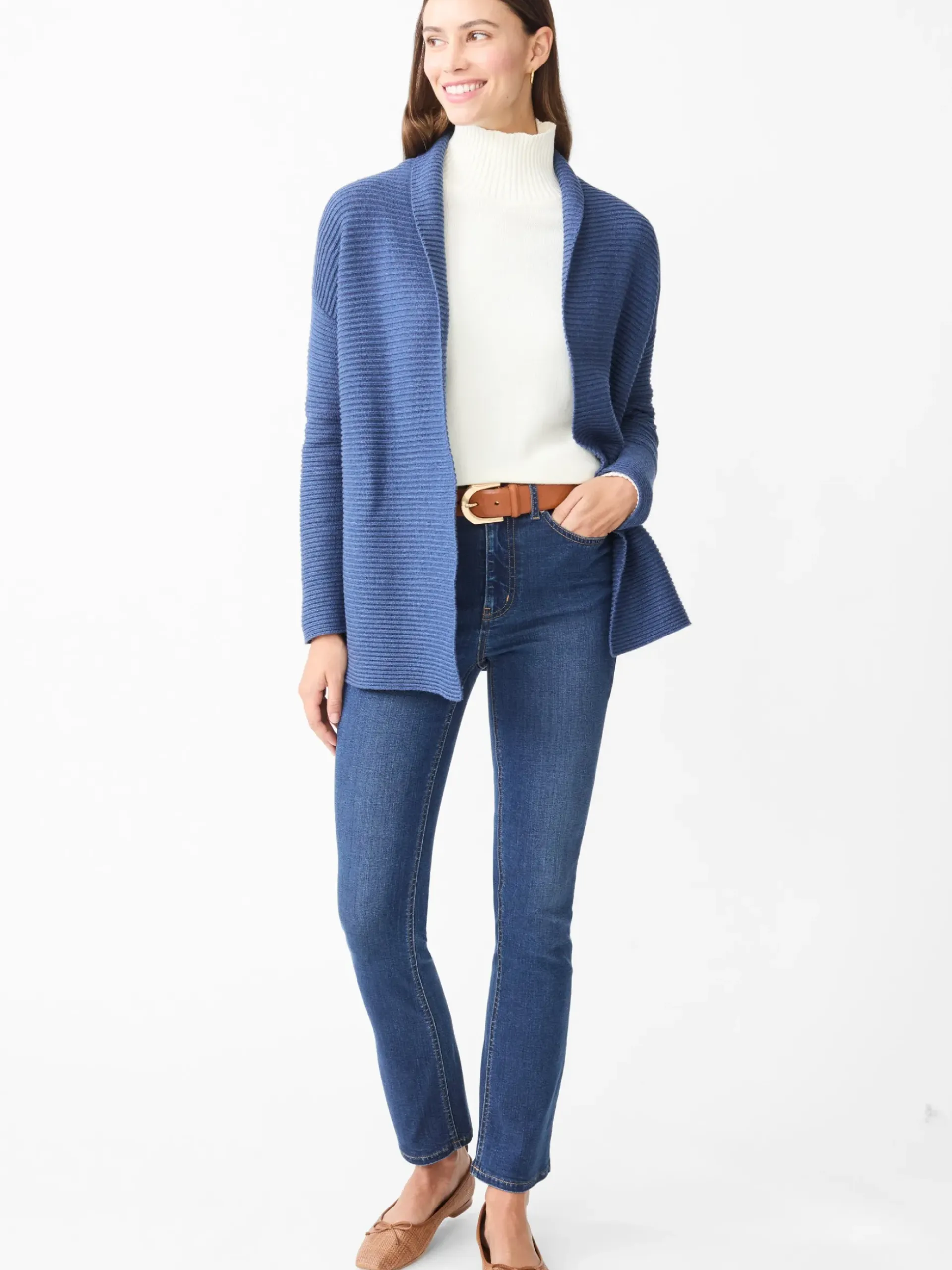 J.McLaughlin Dover Cardigan HeatherDarkDenim Best
