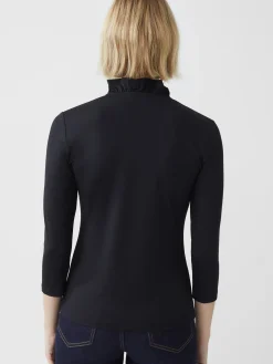 J.McLaughlin Durham Ruffle Top Black Clearance