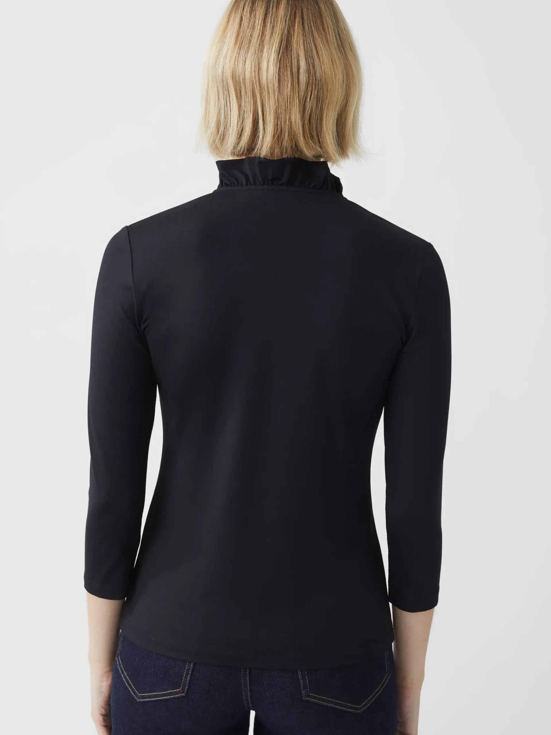 J.McLaughlin Durham Ruffle Top Black Clearance