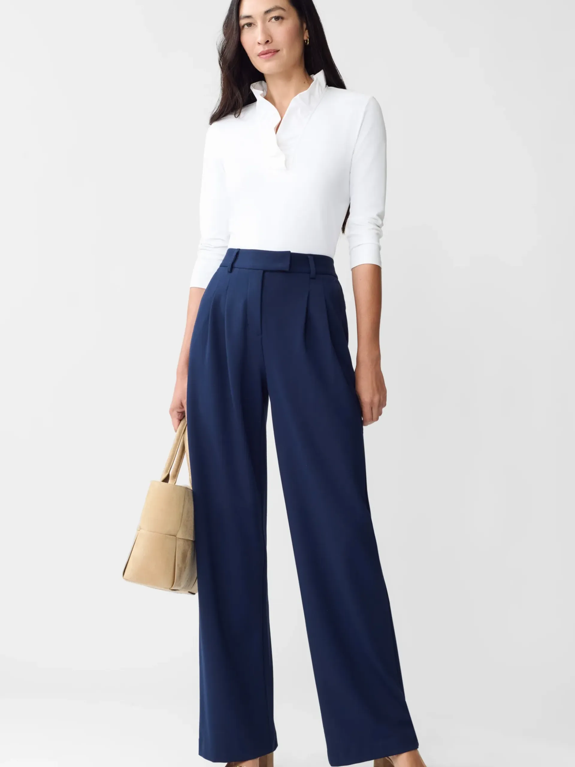 J.McLaughlin Durham Ruffle Top white Discount