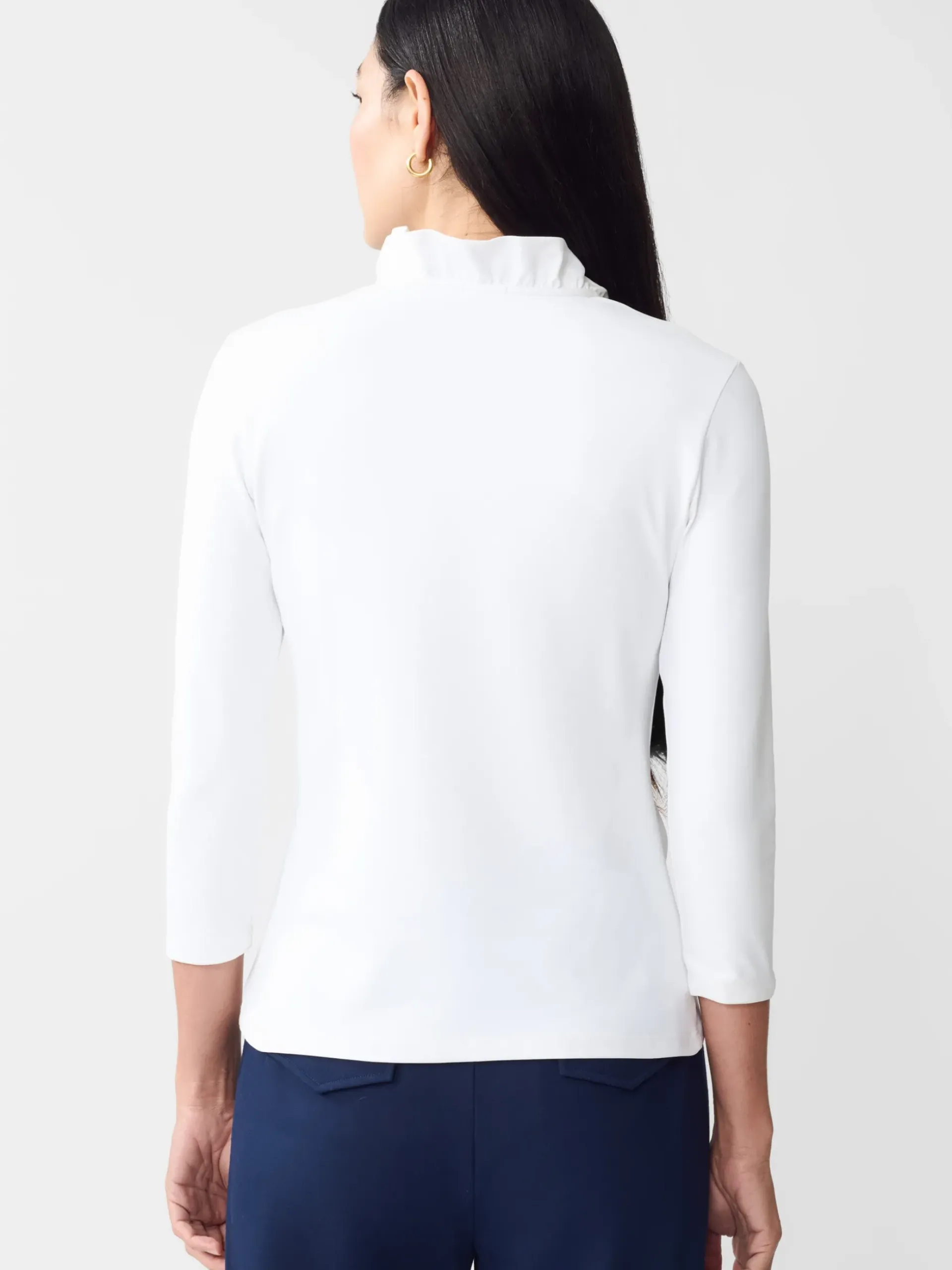J.McLaughlin Durham Ruffle Top white Discount