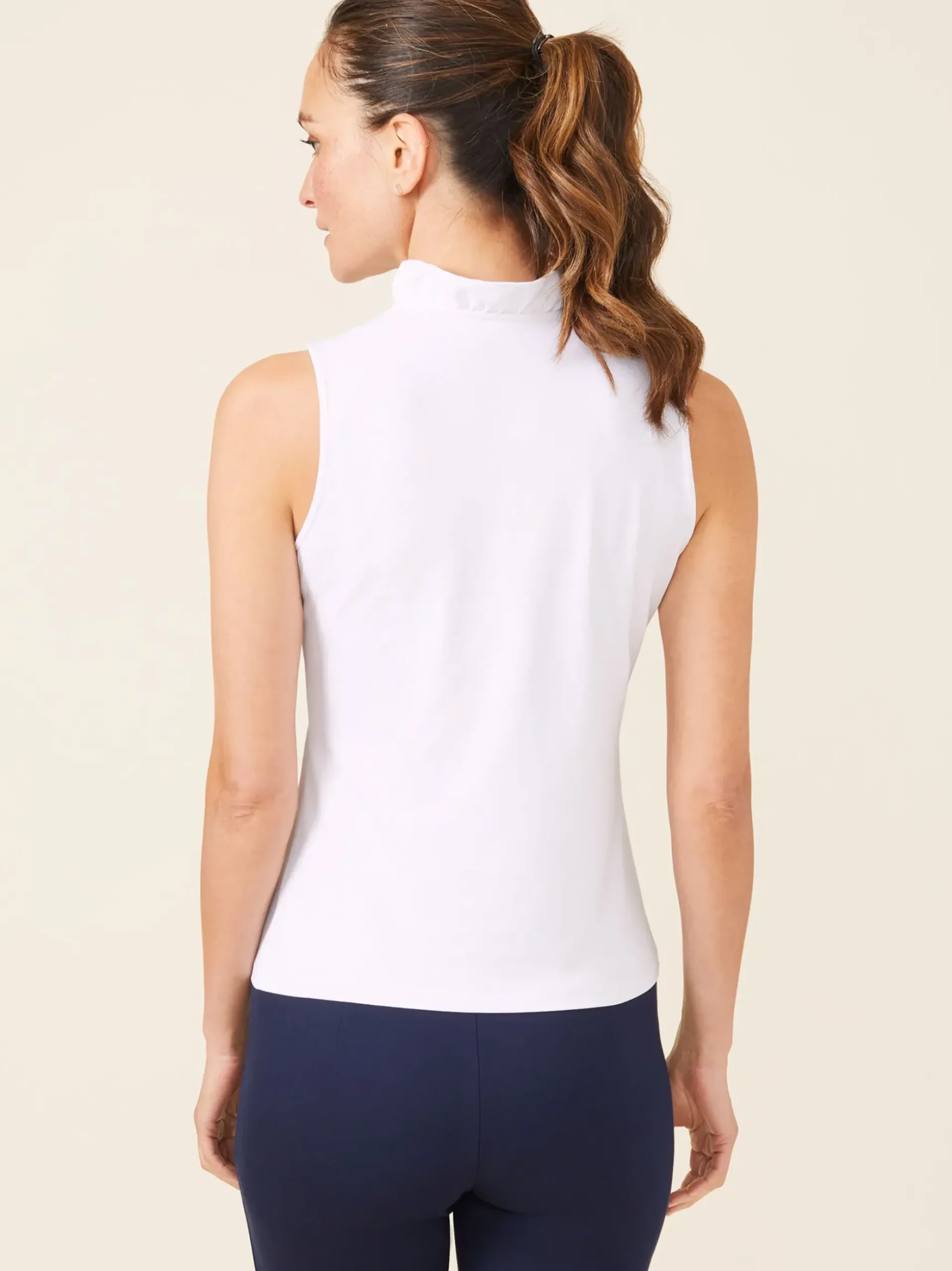 J.McLaughlin Durham Sleeveless Ruffle Top White Online