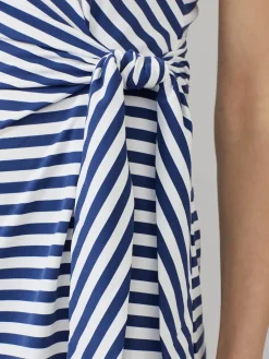 J.McLaughlin Elora Dress in Bangle Stripe White/LightNavy Hot