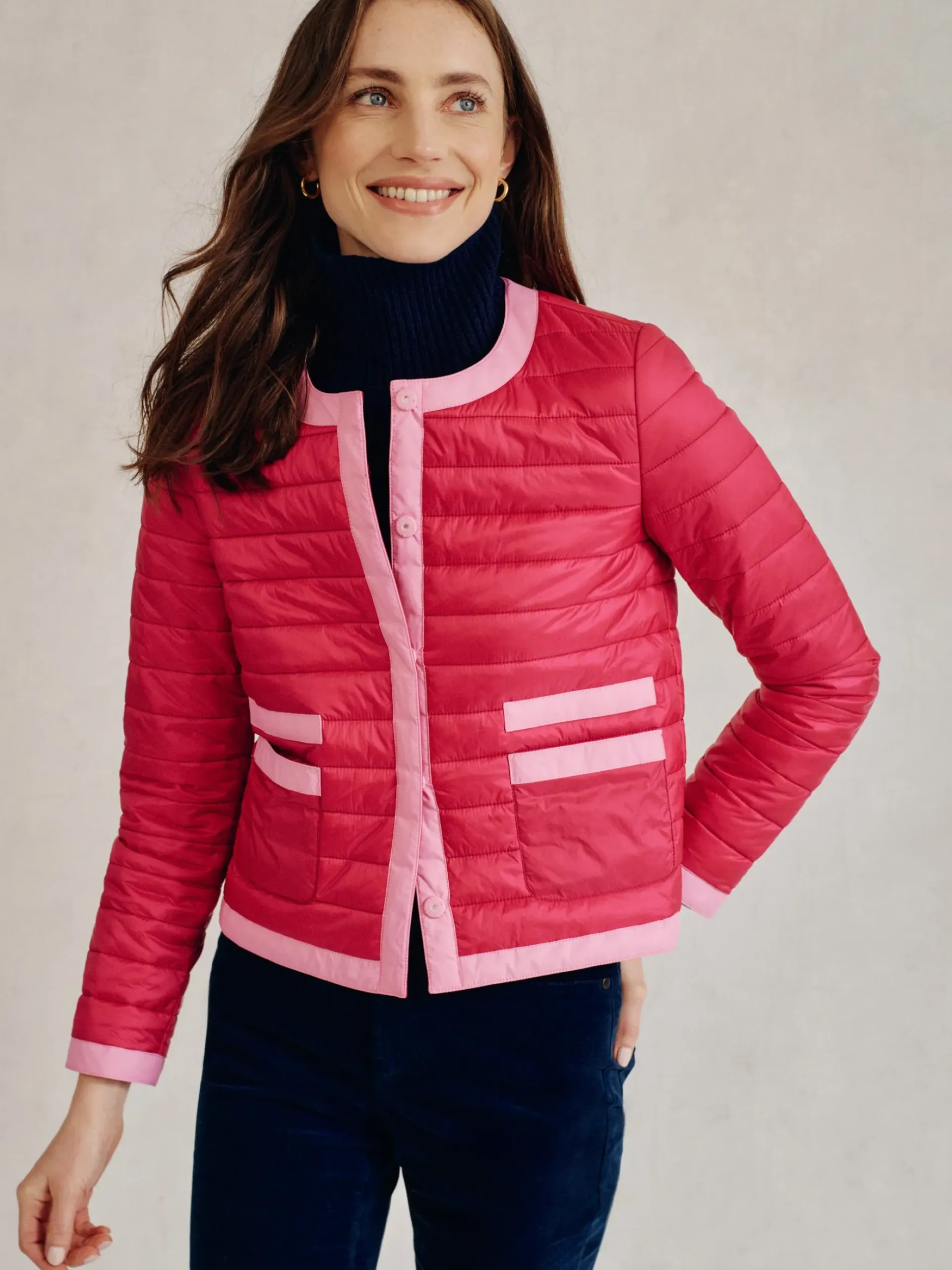 J.McLaughlin Eva Puffer Jacket Fuchsia Clearance